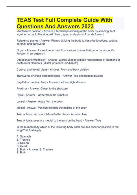 Teas Test Answers 的图像结果