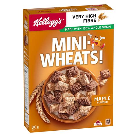 Kellogg's Mini-Wheats Maple Flavour Cereal 500g/17.6oz (Imported from