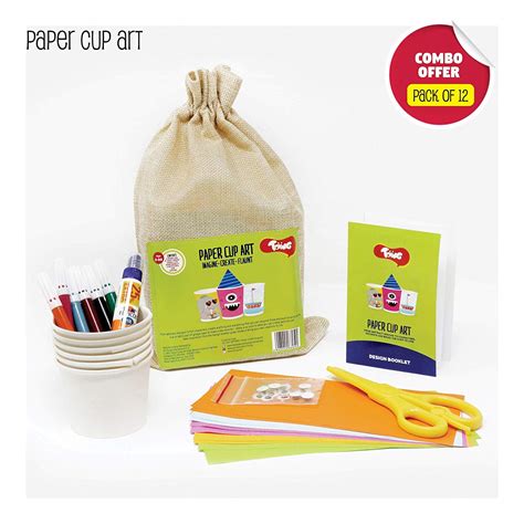 Toiing Paper Cup Art Return Gift Combo - Pack of 12 DIY Paper Cup Craft ...