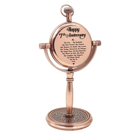 Personalised 7th Anniversary Gift Copper Desk Clock By Dollond & Co.