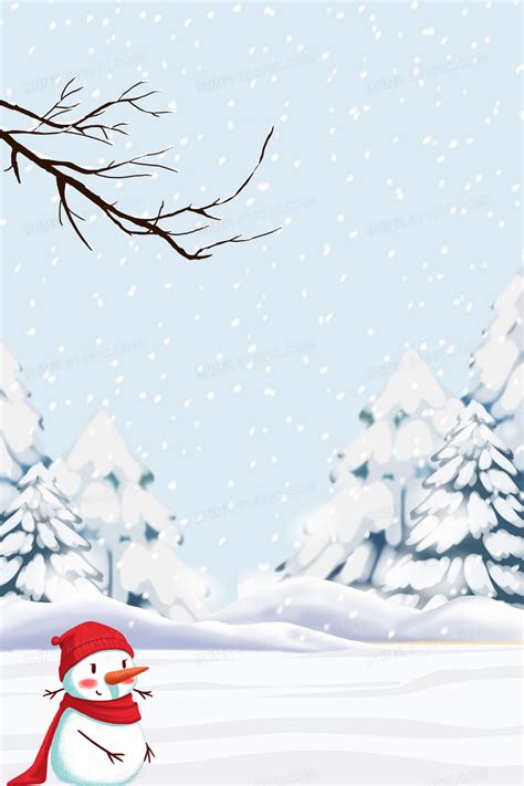 冬季雪人下雪海报背景图片下载_2362x3543像素JPG格式_编号vgmfk6mev_图精灵
