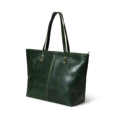 The Kim Green Women's Leather Tote Bag | Shoulder Bag For Women | MT ...