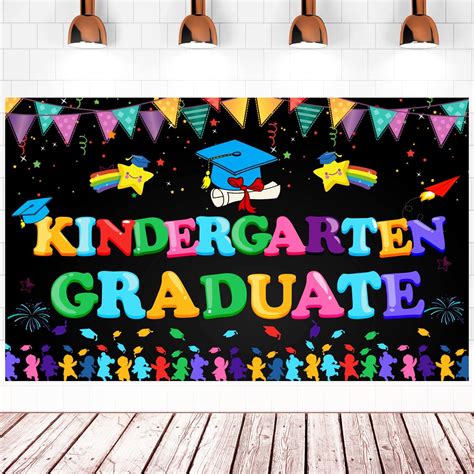 Tineit Large 71 X 43 Inch Kindergarten Graduation Backdrop, India | Ubuy