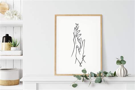 HAUS AND HUES Minimalist Line Art - Set of 4 Minimalist Print Wall ...