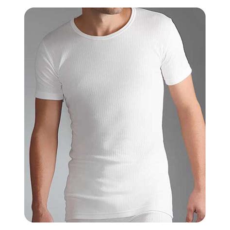 Mens Thermal Short Sleeve Vest Clothes Size L Color White