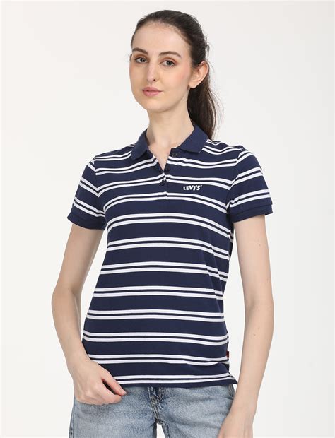 Women's Striped Print Polo T-Shirt – Levis India Store