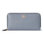 Black Leather Zip Around Wallet With Gold-Toned GG | GUCCI® US