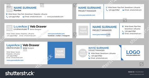 Professional Email Signature Templates Collection Stock Vector (Royalty Free) 1552953461 ...