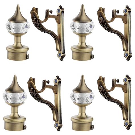 Buy GLOXY Aluminium Antique Diamond Curtain Bracket Parda Holder with ...