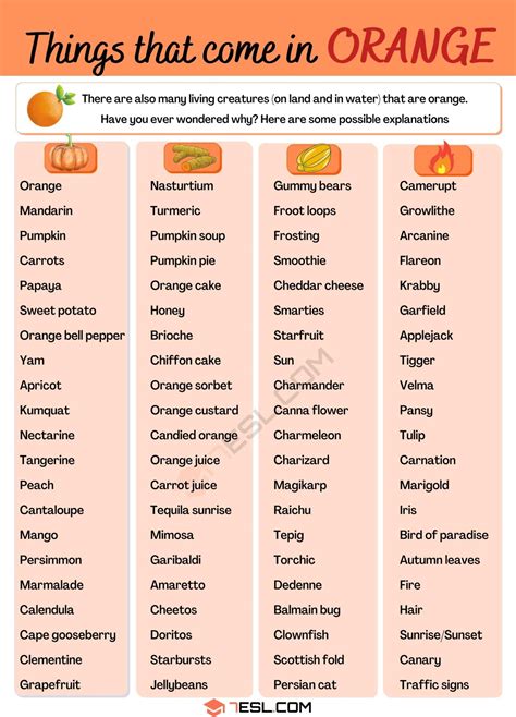 Orange Things List