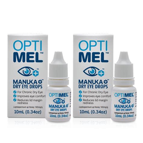 Buy Optimel Manuka Honey Eye Drops Twin Pack - 2X 10ml Dry Eye ...