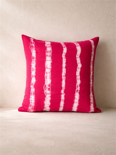 Tie & Dye Khadi Cushion Cover, Colored with Marigold - Khadi Sadan