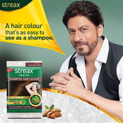Buy STREAX INSTA SHAMPOO HAIR COLOUR - NATURAL BROWN 18ML Online & Get ...