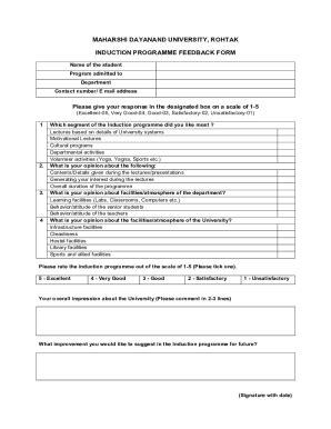 Image result for Induction Program. Feedback Form