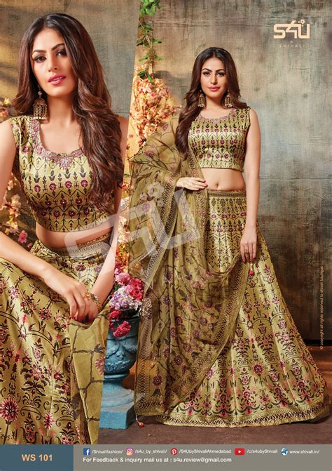 S4U WEDDING SAGA DAZZLING INDIAN LEHANGA STYLE CROP TOP WITH SKIRT AND ...