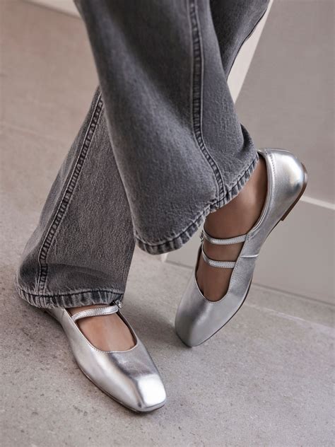 Buy Mint Velvet Silver Ballet Pumps from the Next UK online shop