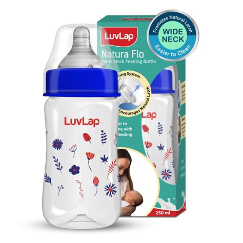 LuvLap Wide Neck Natura Flo Baby Feeding Bottle (Floral) 250 ml