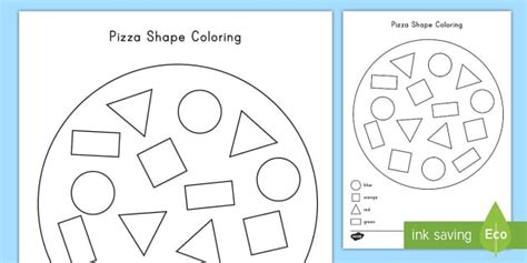 Pizza Shape Math Coloring Activity - Math Resources - Twinkl