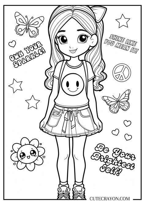 Preppy Coloring Pages | Free Printable PDFs to Download