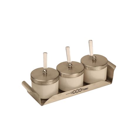 Buy Jaypee Pickly 3 set of 3 Pickle jars, spoons & tray White Online at ...