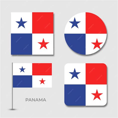 Premium PSD | National flags of panama set design template psd file