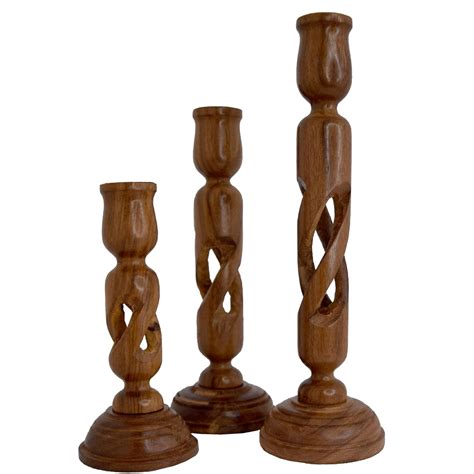 Buy DECORITY DREAMS Decorative Wooden Criss Cross Pillar Candle Stand ...