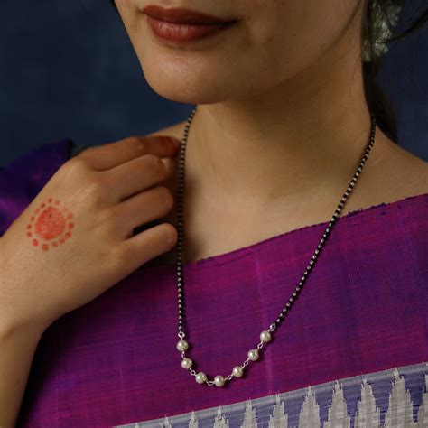 Handmade Silver Mangalsutra by House of Aadyaa - Elegant Indian Jewelry