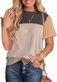 Image result for Dokotoo Womens Spring Fashion 2024 Womens Tops Business Casual Outfits Trendy Blouses & Button Down Shirts 3/4 Sleeve Summer Tops Cute Wrap Blouses D