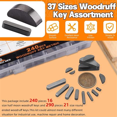 HASAOMOI 530pcs Metric Woodruff Key Assortment Kit with 37 India | Ubuy