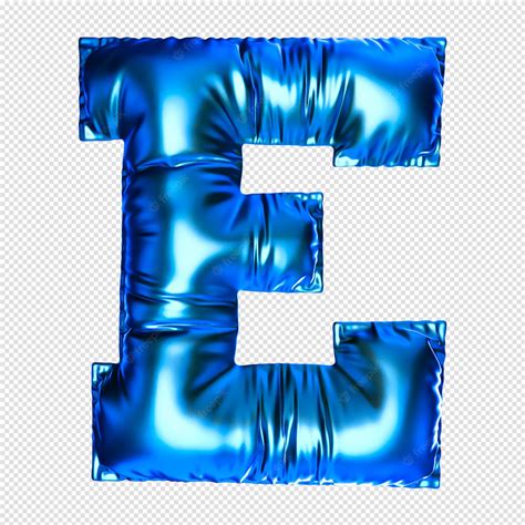 Premium PSD | A large letter e made of shiny blue watercolor.