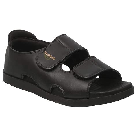 Medifeet Brand Mens MFS-01 Orhto & Diabetic Sandal Black :: RAJASHOES