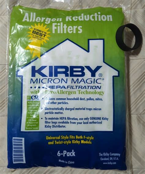 KIRBY VACUUM BAGS:6 Sentria UNIVERSAL~ F Style MICRON MAGIC Hepa ...