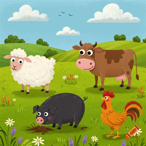 Farm animals on Craiyon