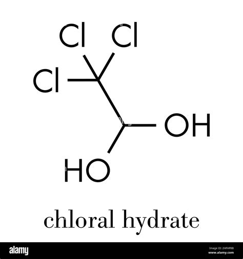 Chloral hydrate sedative and hypnotic drug molecule. Skeletal formula Stock Vector Image & Art ...