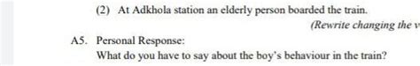what do you have to say about the boys behaviour in the train? personal ...