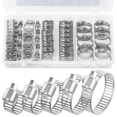 Hose Clamp Kit Selizo 50pcs Stainless Steel Worm Hose Clamps ...