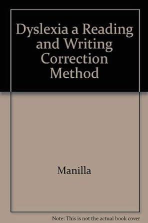 Buy Dyslexia a Reading and Writing Correction Method Book Online at Low ...