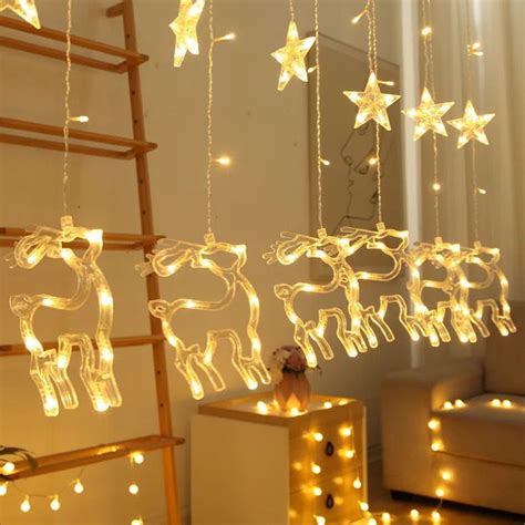 Christmas Reindeer & Star Curtain Lights | The Write Stuff