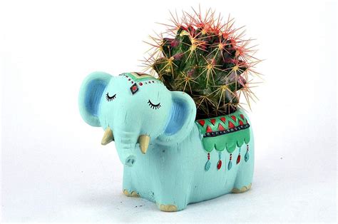 Garden Basket Resin Cute Tribal Elephant Succulent Planter Flower Pot ...