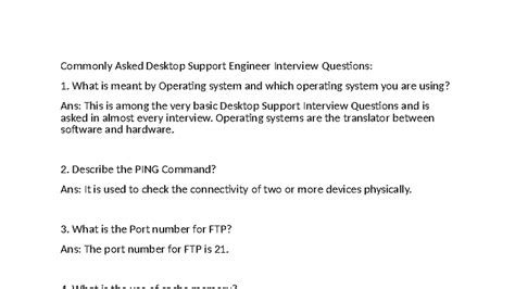Desktop Support Engineer Interview Questions & Answers (DSE 101) - Studocu
