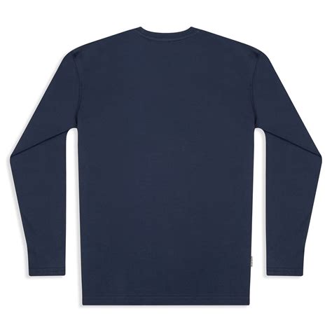 Mens Adventure Organic Cotton Long Sleeve T Shirt Navy | Silverstick