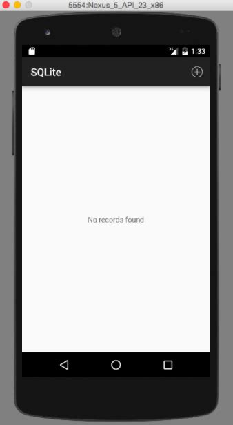 Android SQLite Tutorial 的图像结果