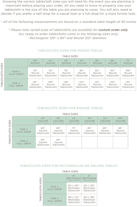 Ultimate Guide to Tablecloth Sizes for Events: Find the Perfect Fit ...