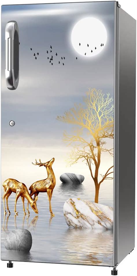 Durga Quality Creation Stone Design Fridge Sticker for Single Door ...