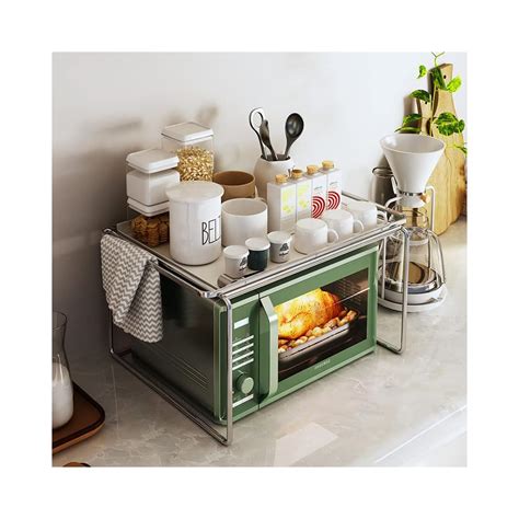 Buy Extendable Microwave Oven Rack, Adjustable Microwave/Toaster Shelf ...