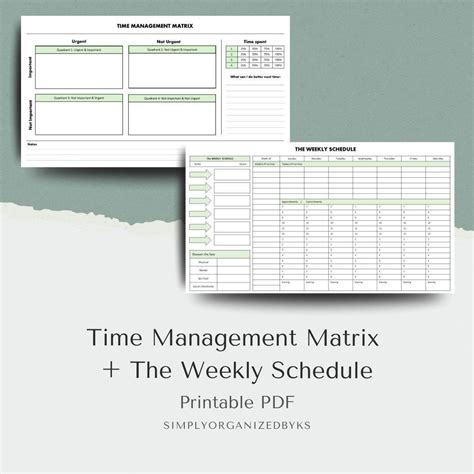 Image result for Time Management Matrix Printable PDF