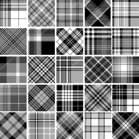 Black & white seamless tartan patterns — Stock Vector © WitchEra #31969783