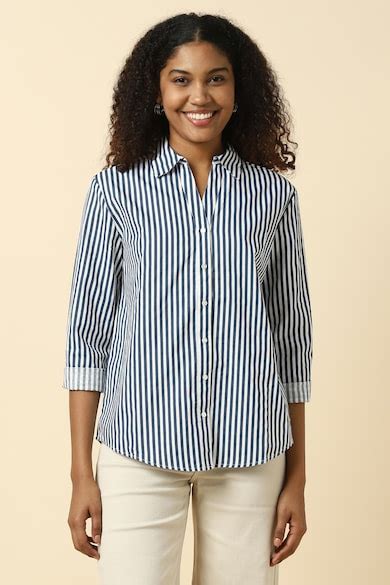 Buy Women White Striped Long Sleeves Shirt Online - 39909619 | Allen Solly