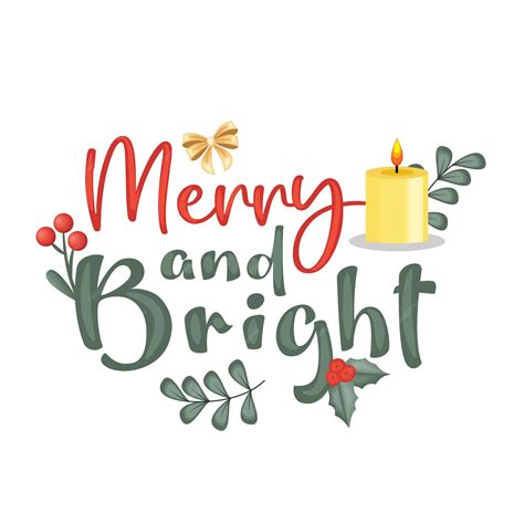 Premium Vector | Merry and bright graphic design with christmas decorations