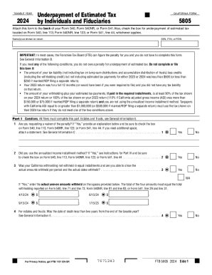 2024 CA Form 5805 Fill Online, Printable, Fillable, Blank - pdfFiller